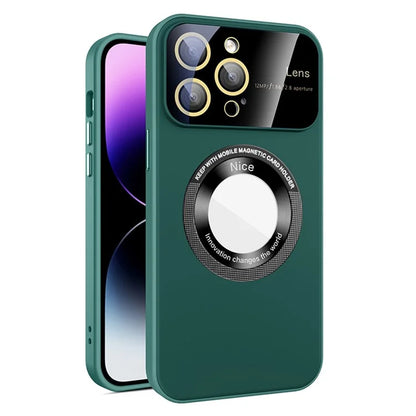 For iPhone 14 Pro Max Case Back Logo Magnify Phone Cover Compatible with MagSafe