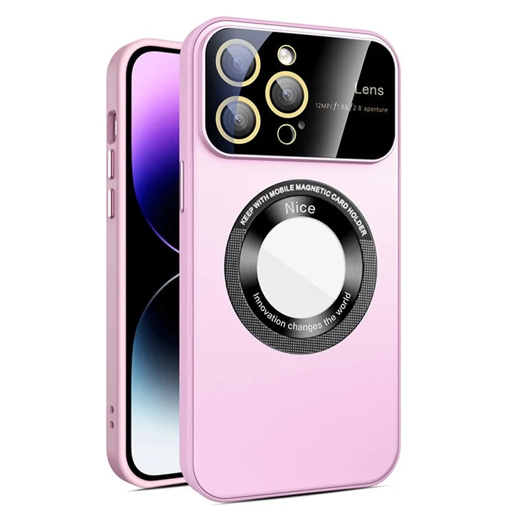 For iPhone 14 Pro Max Case Back Logo Magnify Phone Cover Compatible with MagSafe