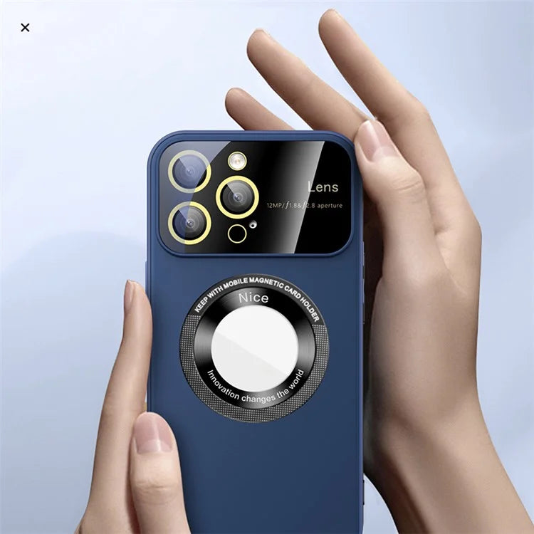 For iPhone 14 Pro Max Case Back Logo Magnify Phone Cover Compatible with MagSafe