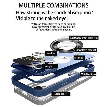 For iPhone 14 Pro Max Case Back Logo Magnify Phone Cover Compatible with MagSafe