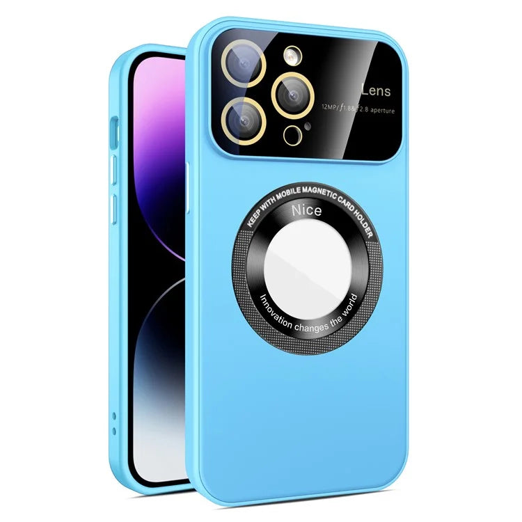 For iPhone 14 Pro Max Case Back Logo Magnify Phone Cover Compatible with MagSafe