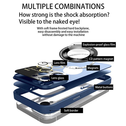 For iPhone 14 Pro Max Case Back Logo Magnify Phone Cover Compatible with MagSafe