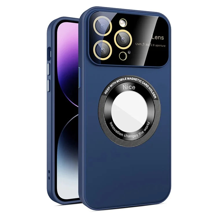 For iPhone 14 Pro Max Case Back Logo Magnify Phone Cover Compatible with MagSafe