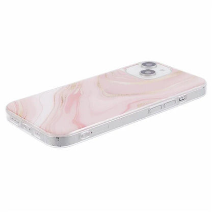 For iPhone 15 Marble Pattern Case Flexible TPU Protective IMD Phone Cover