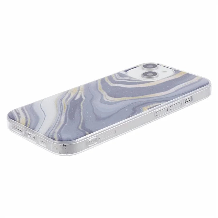 For iPhone 15 Marble Pattern Case Flexible TPU Protective IMD Phone Cover