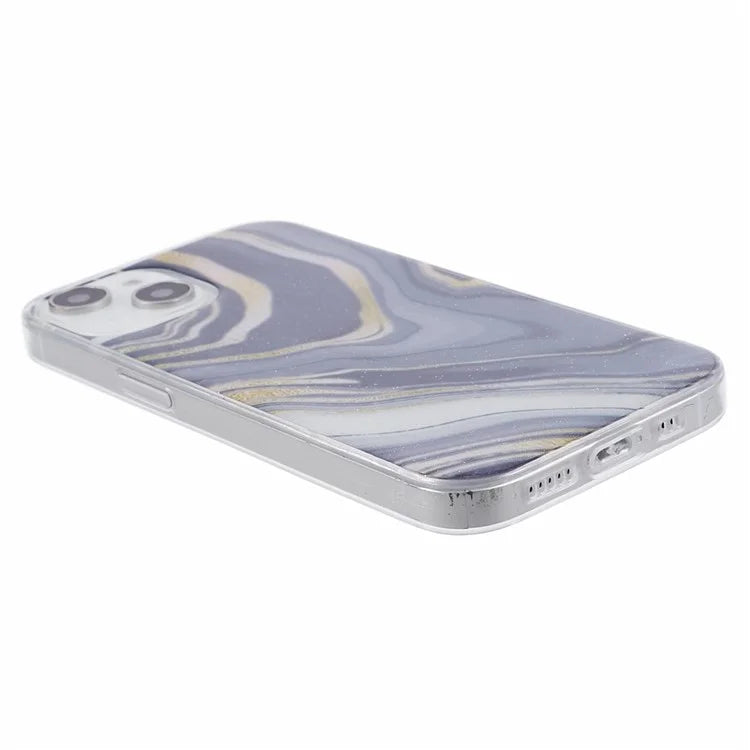 For iPhone 15 Marble Pattern Case Flexible TPU Protective IMD Phone Cover