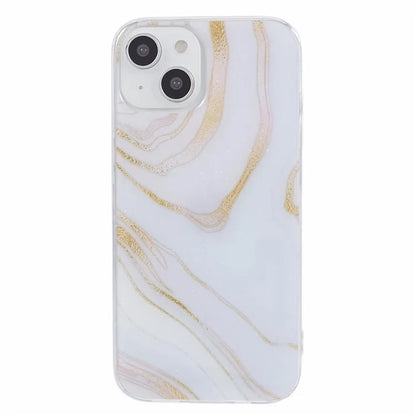 For iPhone 15 Marble Pattern Case Flexible TPU Protective IMD Phone Cover