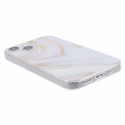 For iPhone 15 Marble Pattern Case Flexible TPU Protective IMD Phone Cover
