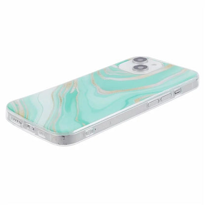 For iPhone 15 Marble Pattern Case Flexible TPU Protective IMD Phone Cover