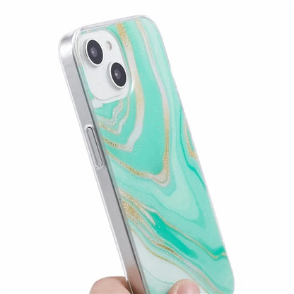 For iPhone 15 Marble Pattern Case Flexible TPU Protective IMD Phone Cover