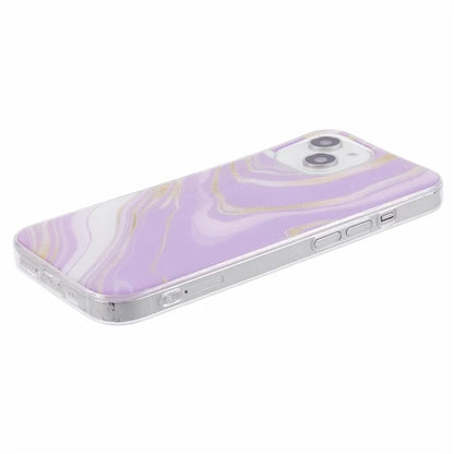 For iPhone 15 Plus Marble Slim Case IMD Design TPU Phone Cover