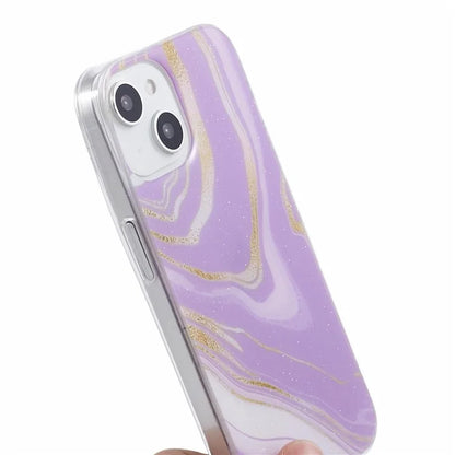 For iPhone 15 Plus Marble Slim Case IMD Design TPU Phone Cover