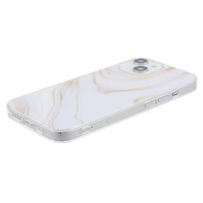 For iPhone 15 Plus Marble Slim Case IMD Design TPU Phone Cover