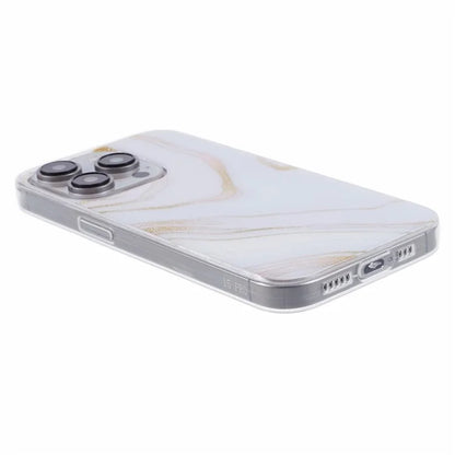 For iPhone 15 Pro TPU Phone Case Marble Pattern IMD Anti-Fall Protective Cover