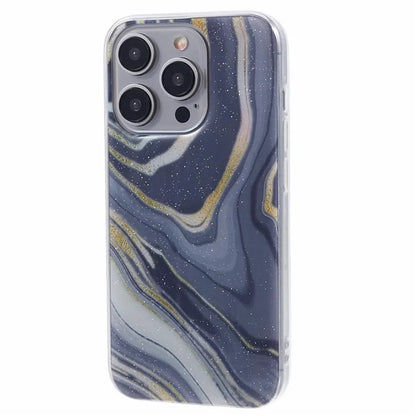 For iPhone 15 Pro Max Protective Case Marble IMD Shockproof TPU Phone Cover