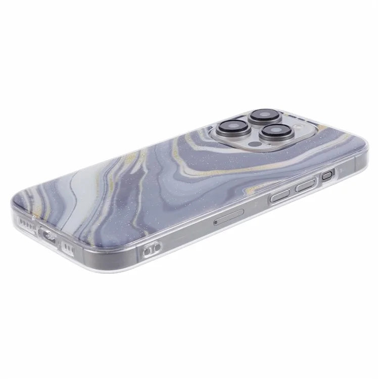 For iPhone 15 Pro Max Protective Case Marble IMD Shockproof TPU Phone Cover
