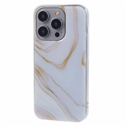 For iPhone 15 Pro Max Protective Case Marble IMD Shockproof TPU Phone Cover