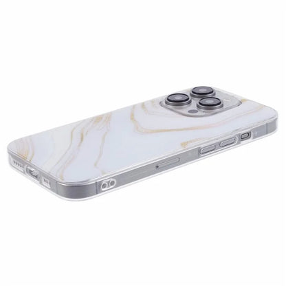 For iPhone 15 Pro Max Protective Case Marble IMD Shockproof TPU Phone Cover