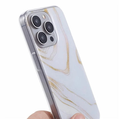 For iPhone 15 Pro Max Protective Case Marble IMD Shockproof TPU Phone Cover