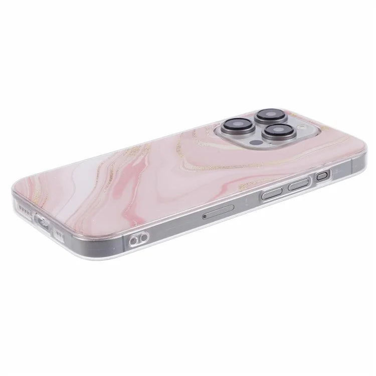 For iPhone 15 Pro Max Protective Case Marble IMD Shockproof TPU Phone Cover