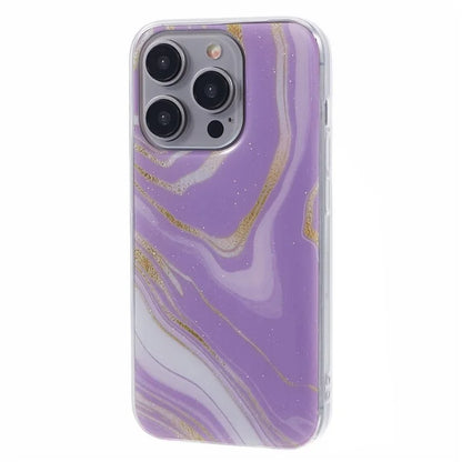 For iPhone 15 Pro Max Protective Case Marble IMD Shockproof TPU Phone Cover