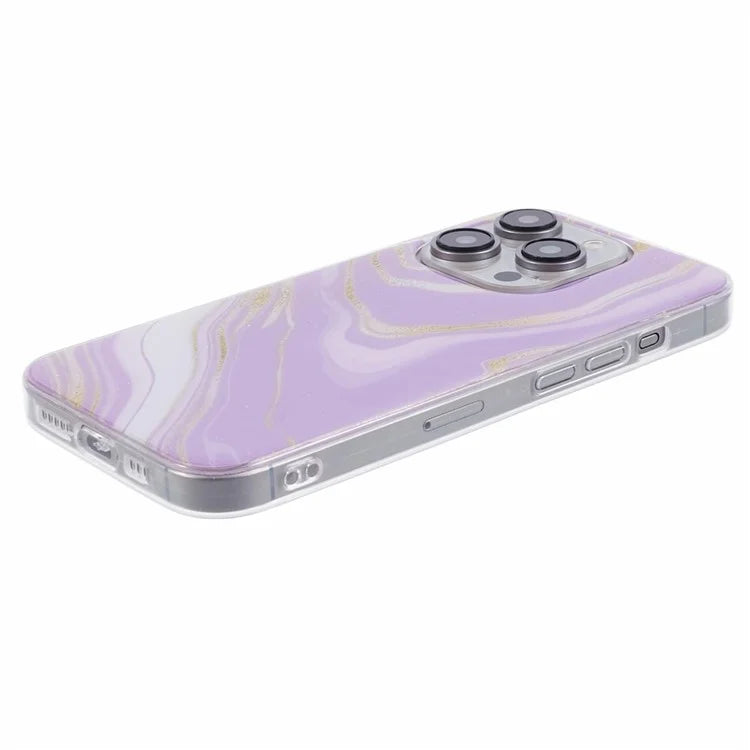 For iPhone 15 Pro Max Protective Case Marble IMD Shockproof TPU Phone Cover