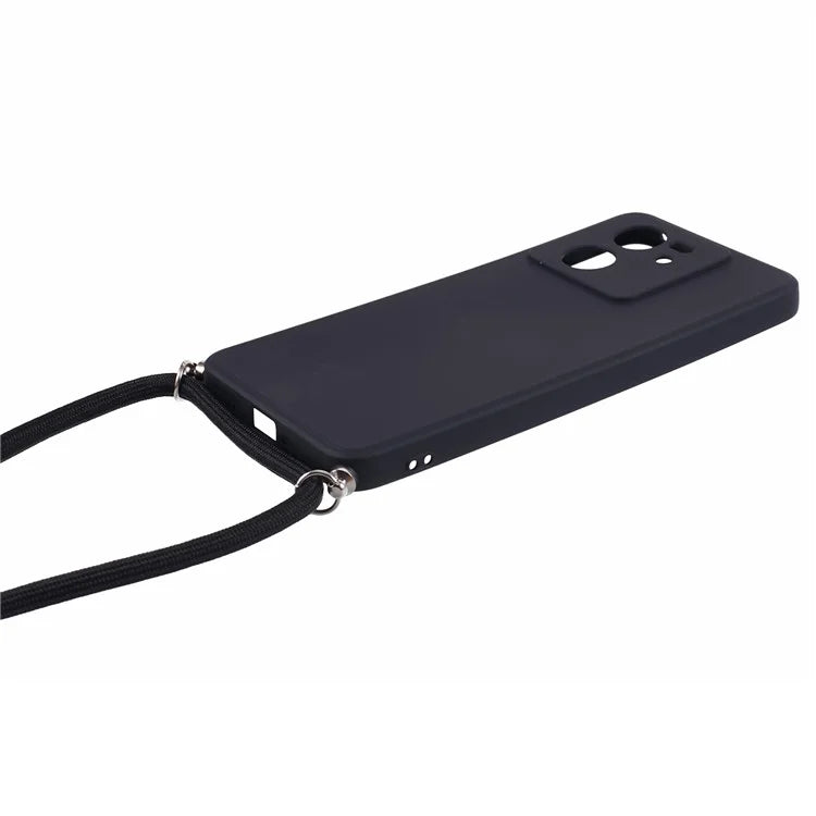 For Xiaomi 13T / 13T Pro / Redmi K60 Ultra Case Soft Fiber Lining Rubberized TPU Cover with Long Lanyard
