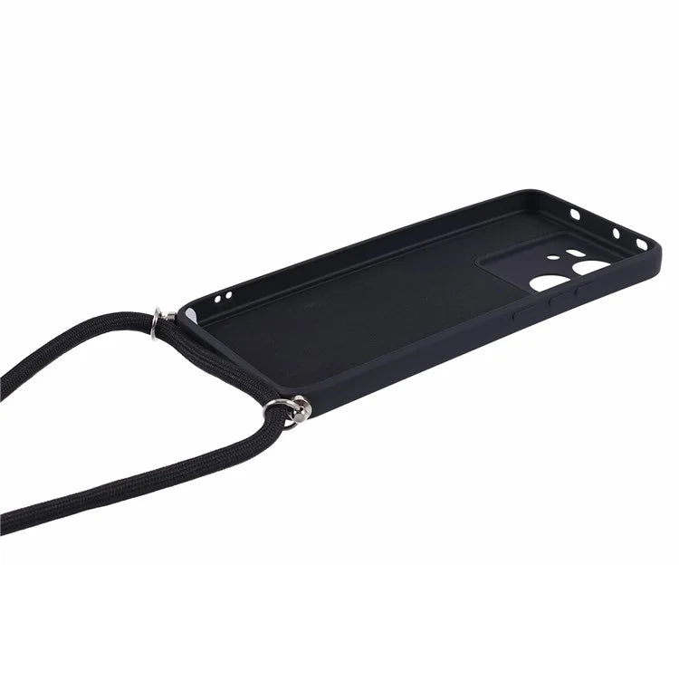 For Xiaomi 13T / 13T Pro / Redmi K60 Ultra Case Soft Fiber Lining Rubberized TPU Cover with Long Lanyard