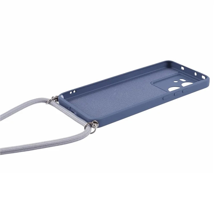 For Xiaomi 13T / 13T Pro / Redmi K60 Ultra Case Soft Fiber Lining Rubberized TPU Cover with Long Lanyard