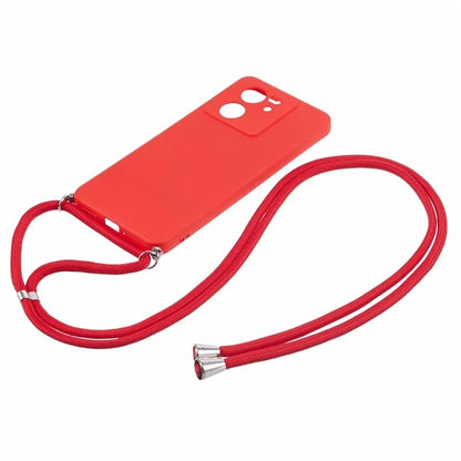 For Xiaomi 13T / 13T Pro / Redmi K60 Ultra Case Soft Fiber Lining Rubberized TPU Cover with Long Lanyard