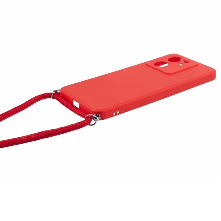 For Xiaomi 13T / 13T Pro / Redmi K60 Ultra Case Soft Fiber Lining Rubberized TPU Cover with Long Lanyard