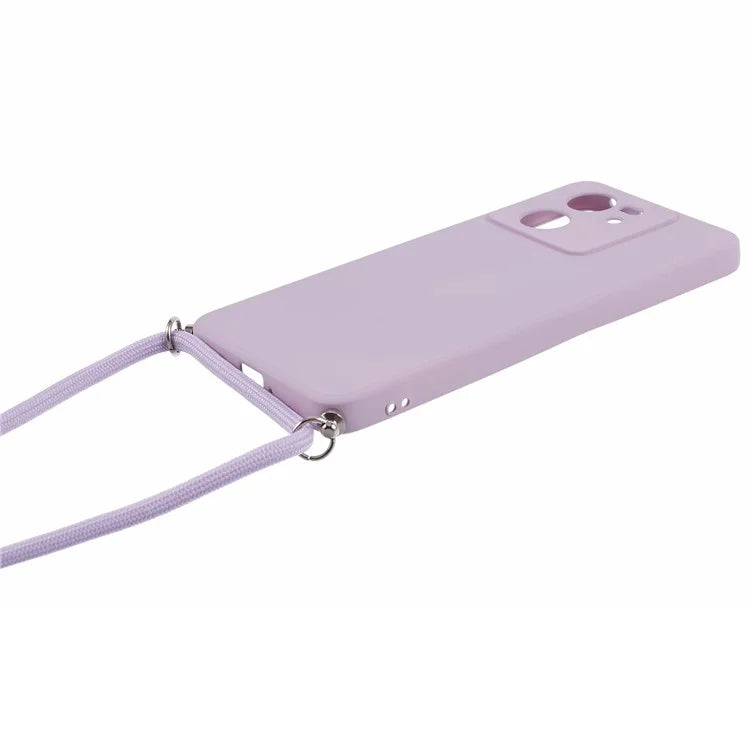 For Xiaomi 13T / 13T Pro / Redmi K60 Ultra Case Soft Fiber Lining Rubberized TPU Cover with Long Lanyard