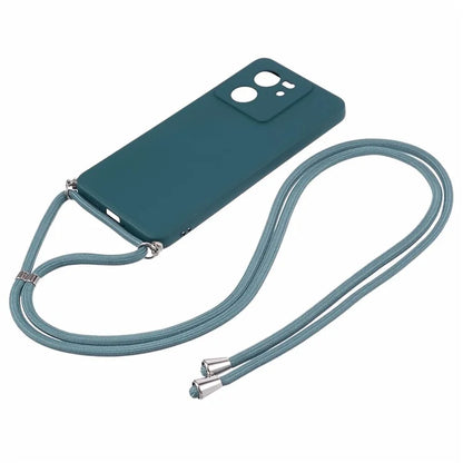 For Xiaomi 13T / 13T Pro / Redmi K60 Ultra Case Soft Fiber Lining Rubberized TPU Cover with Long Lanyard