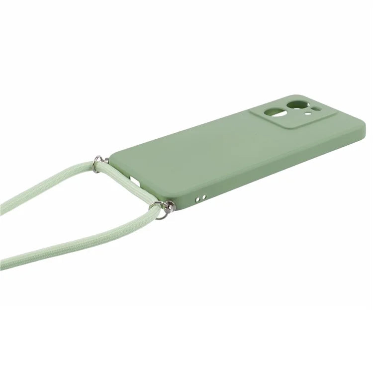 For Xiaomi 13T / 13T Pro / Redmi K60 Ultra Case Soft Fiber Lining Rubberized TPU Cover with Long Lanyard