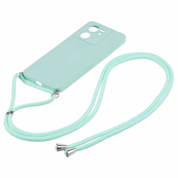 For Xiaomi 13T / 13T Pro / Redmi K60 Ultra Case Soft Fiber Lining Rubberized TPU Cover with Long Lanyard