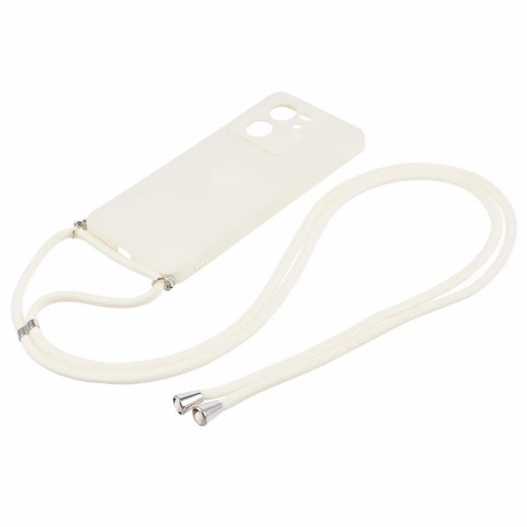 For Xiaomi 13T / 13T Pro / Redmi K60 Ultra Case Soft Fiber Lining Rubberized TPU Cover with Long Lanyard