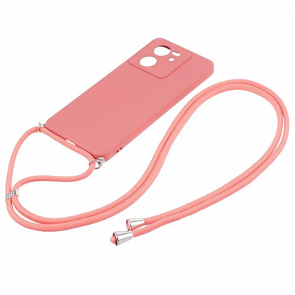 For Xiaomi 13T / 13T Pro / Redmi K60 Ultra Case Soft Fiber Lining Rubberized TPU Cover with Long Lanyard