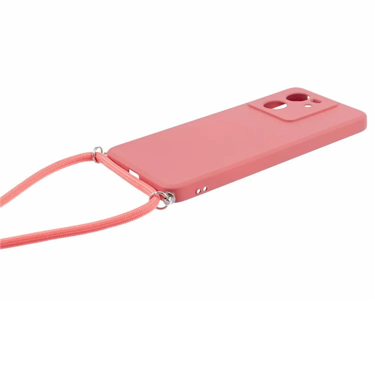 For Xiaomi 13T / 13T Pro / Redmi K60 Ultra Case Soft Fiber Lining Rubberized TPU Cover with Long Lanyard