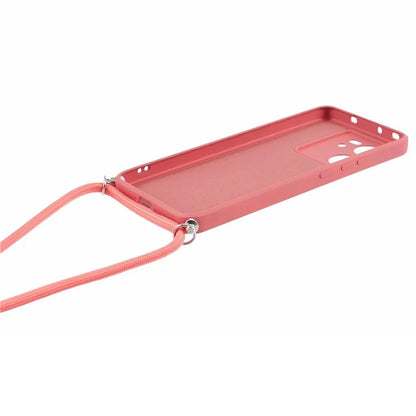For Xiaomi 13T / 13T Pro / Redmi K60 Ultra Case Soft Fiber Lining Rubberized TPU Cover with Long Lanyard