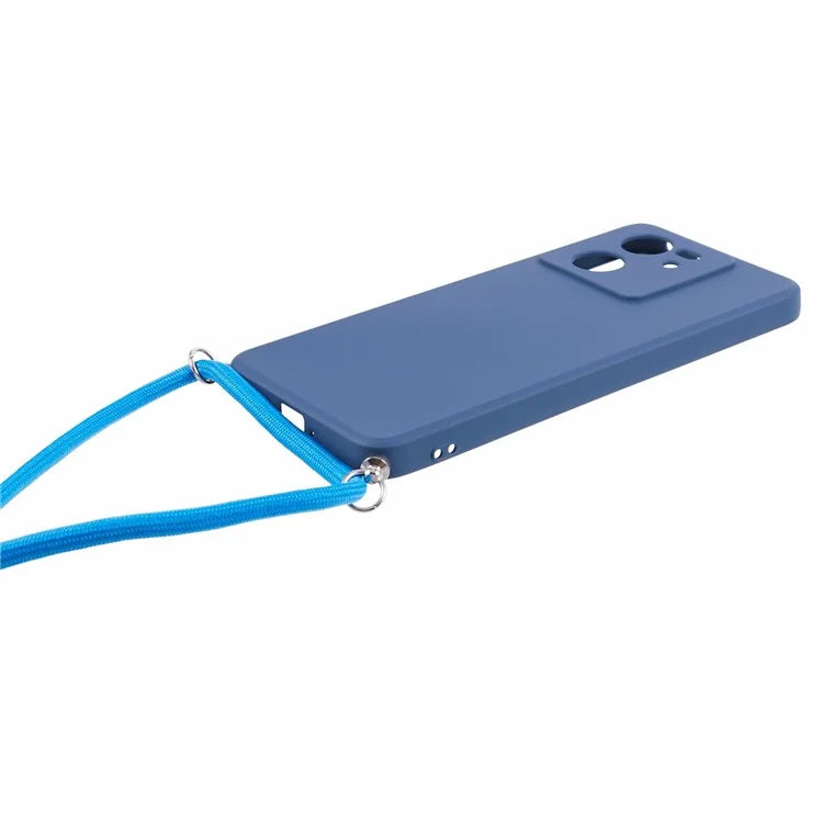 For Xiaomi 13T / 13T Pro / Redmi K60 Ultra Case Soft Fiber Lining Rubberized TPU Cover with Long Lanyard