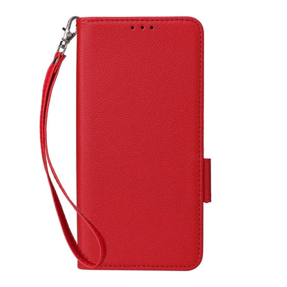 For Samsung Galaxy A05 4G Case Litchi Texture Cell Phone Leather Cover with Strap