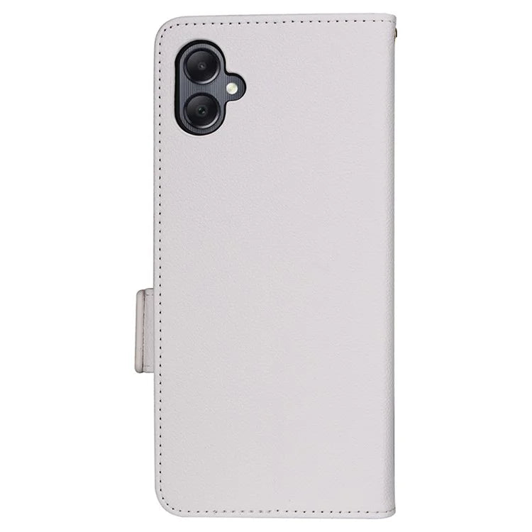 For Samsung Galaxy A05 4G Case Litchi Texture Cell Phone Leather Cover with Strap