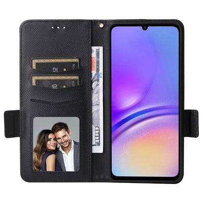 For Samsung Galaxy A05 4G Case Litchi Texture Cell Phone Leather Cover with Strap