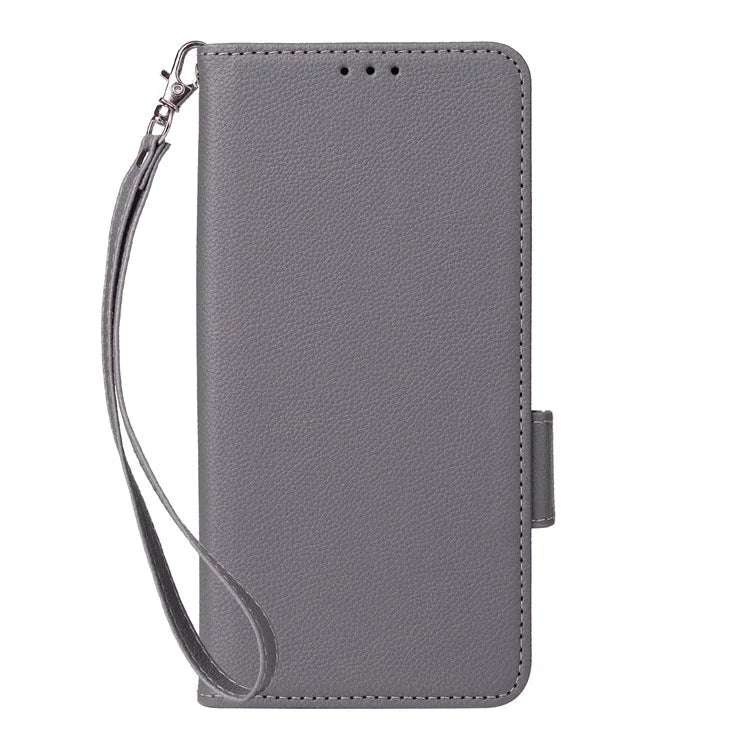 For Samsung Galaxy A05 4G Case Litchi Texture Cell Phone Leather Cover with Strap