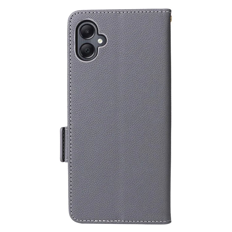 For Samsung Galaxy A05 4G Case Litchi Texture Cell Phone Leather Cover with Strap