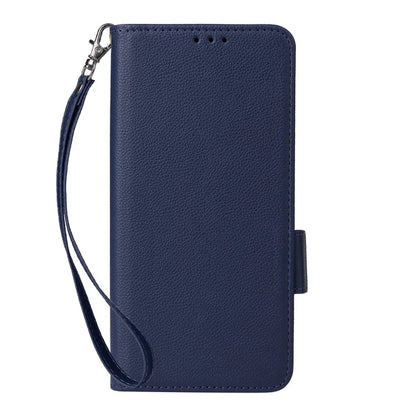 For Samsung Galaxy A05 4G Case Litchi Texture Cell Phone Leather Cover with Strap