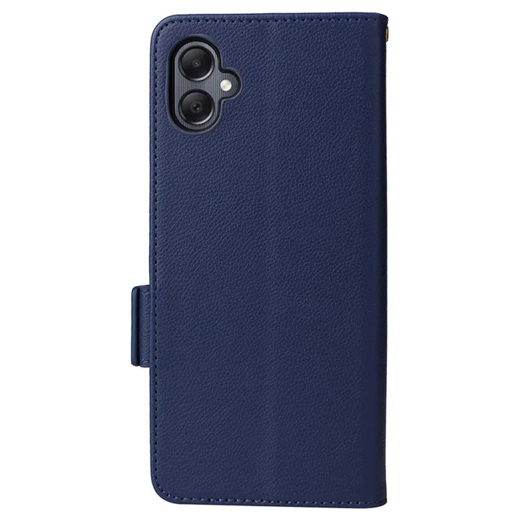 For Samsung Galaxy A05 4G Case Litchi Texture Cell Phone Leather Cover with Strap
