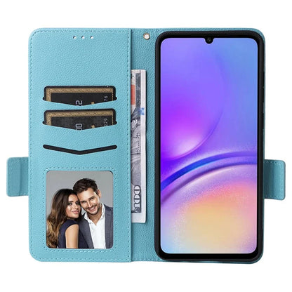 For Samsung Galaxy A05 4G Case Litchi Texture Cell Phone Leather Cover with Strap