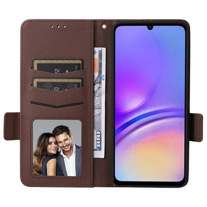 For Samsung Galaxy A05 4G Case Litchi Texture Cell Phone Leather Cover with Strap