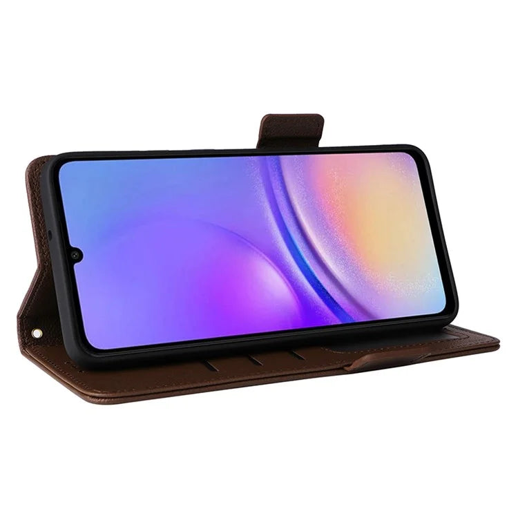 For Samsung Galaxy A05 4G Case Litchi Texture Cell Phone Leather Cover with Strap
